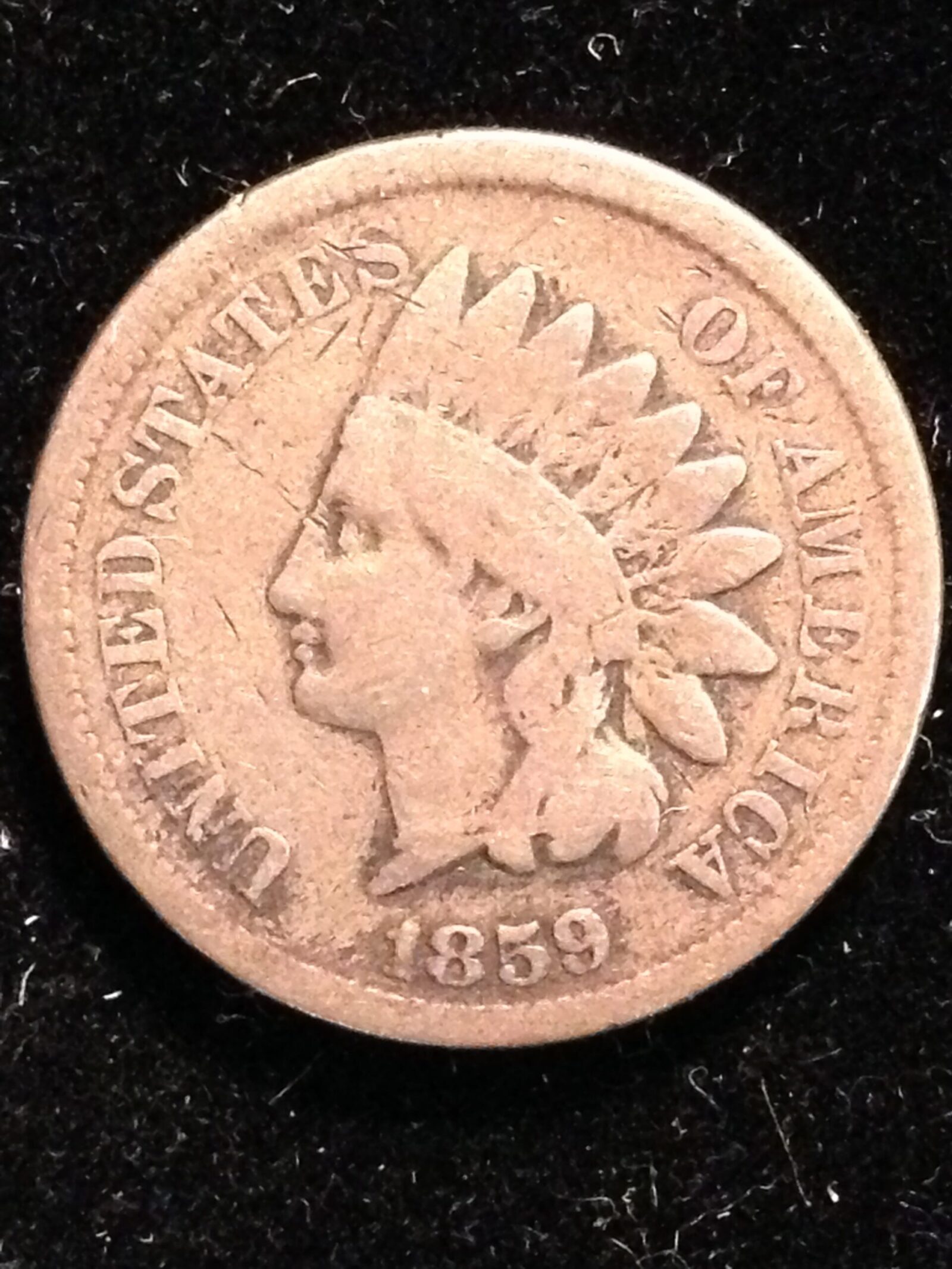 1859 Indian Cent VG