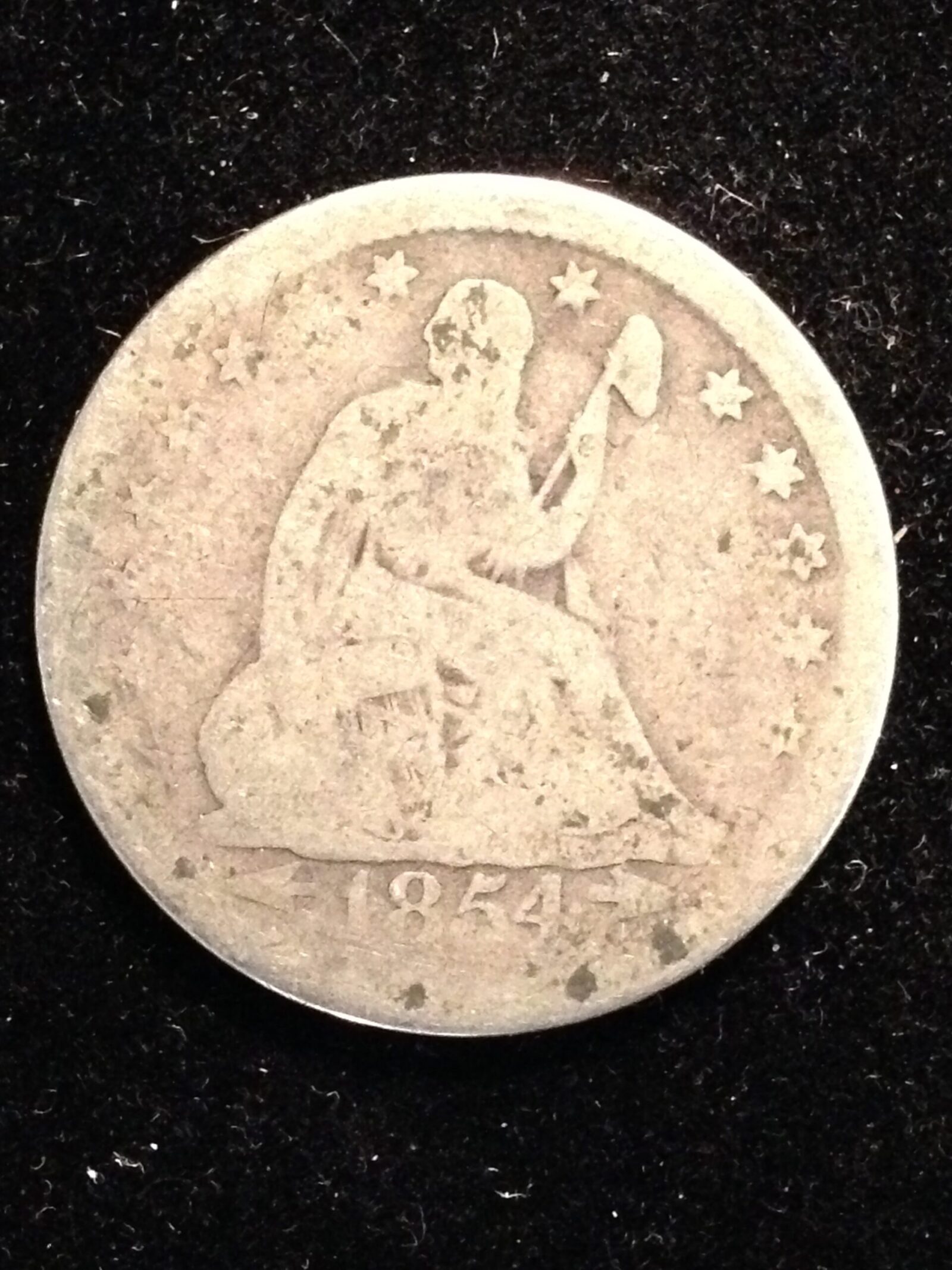 1854 Seated Liberty Quarter W/Arrows AG/G