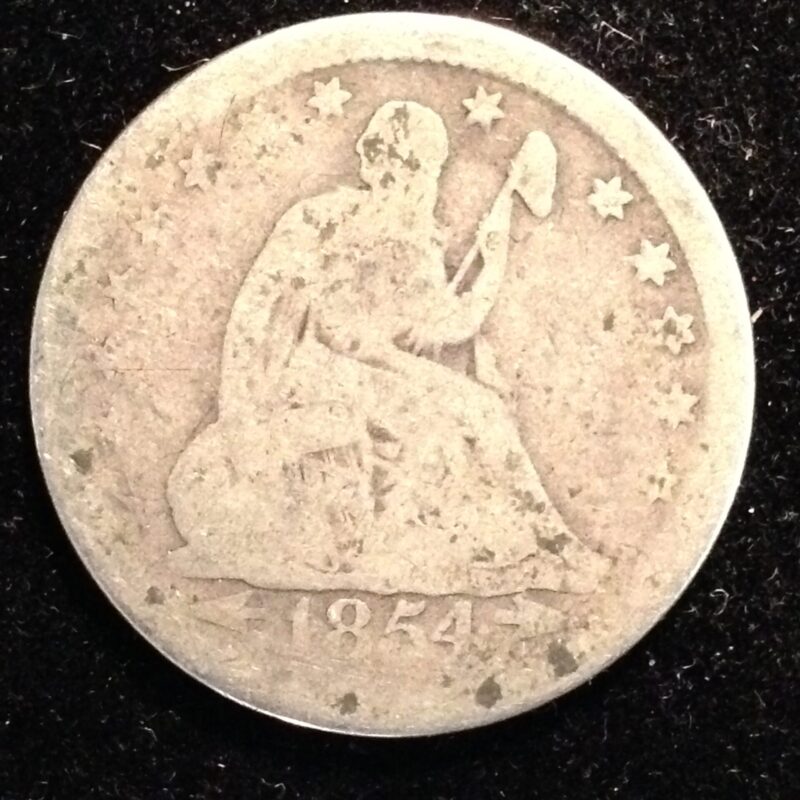 1854 Seated Liberty Quarter W/Arrows AG/G