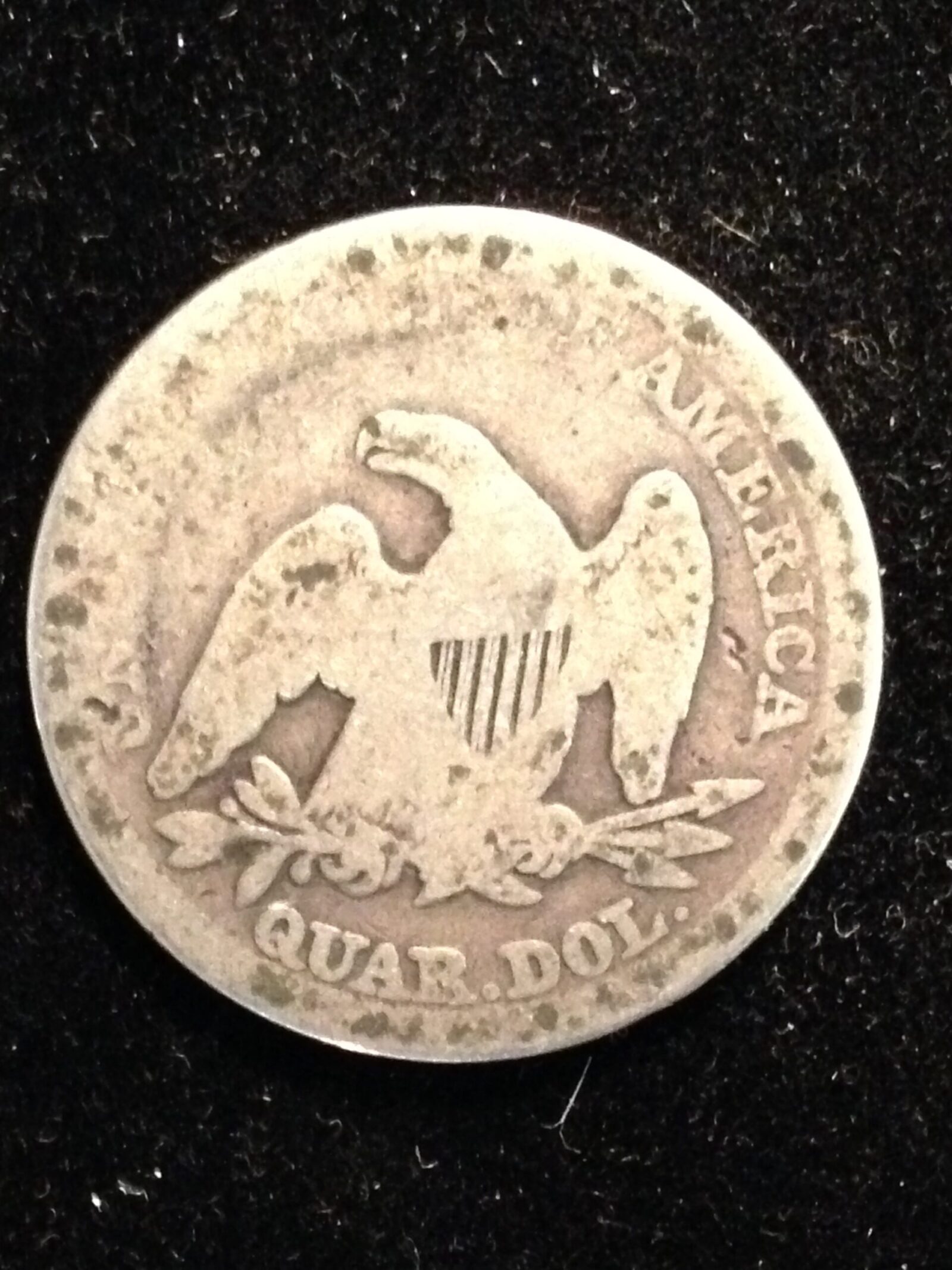 1854 Seated Liberty Quarter W/Arrows AG/G - Image 2