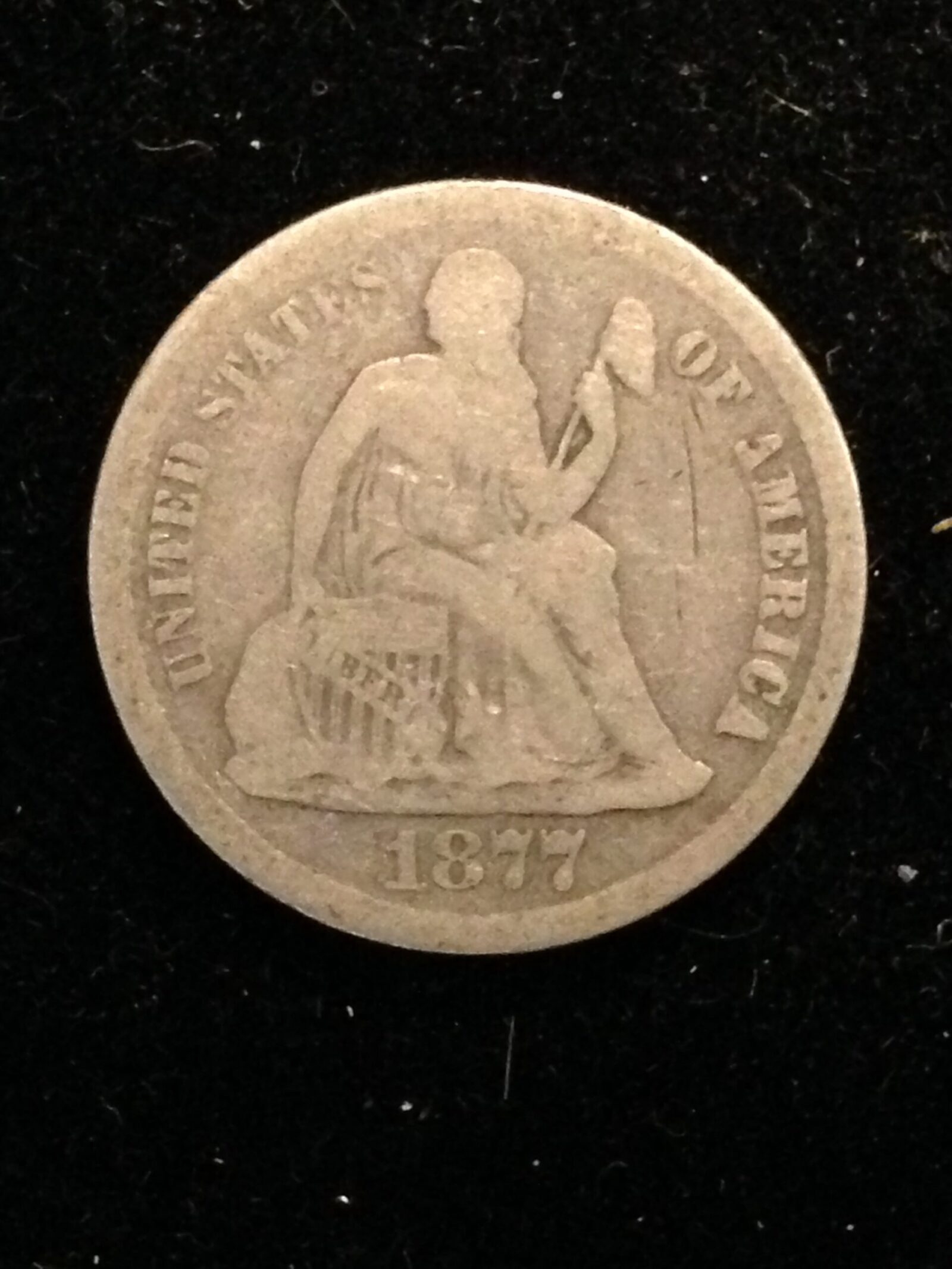 1877 Seated Liberty Dime VG/F