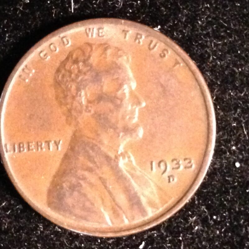 1933-D Lincoln Cent AU