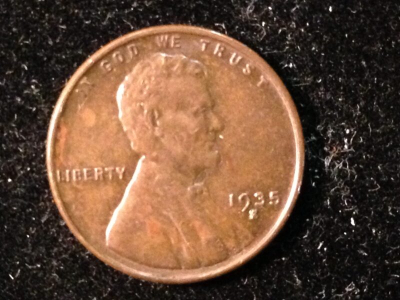 1935-S Lincoln Cent AU