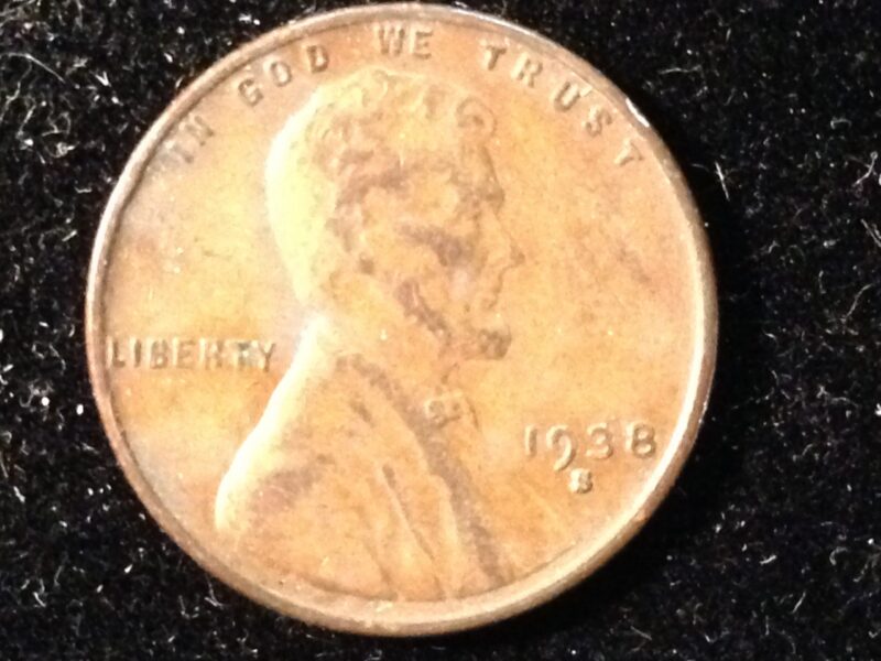 1938-S Lincoln Cent AU