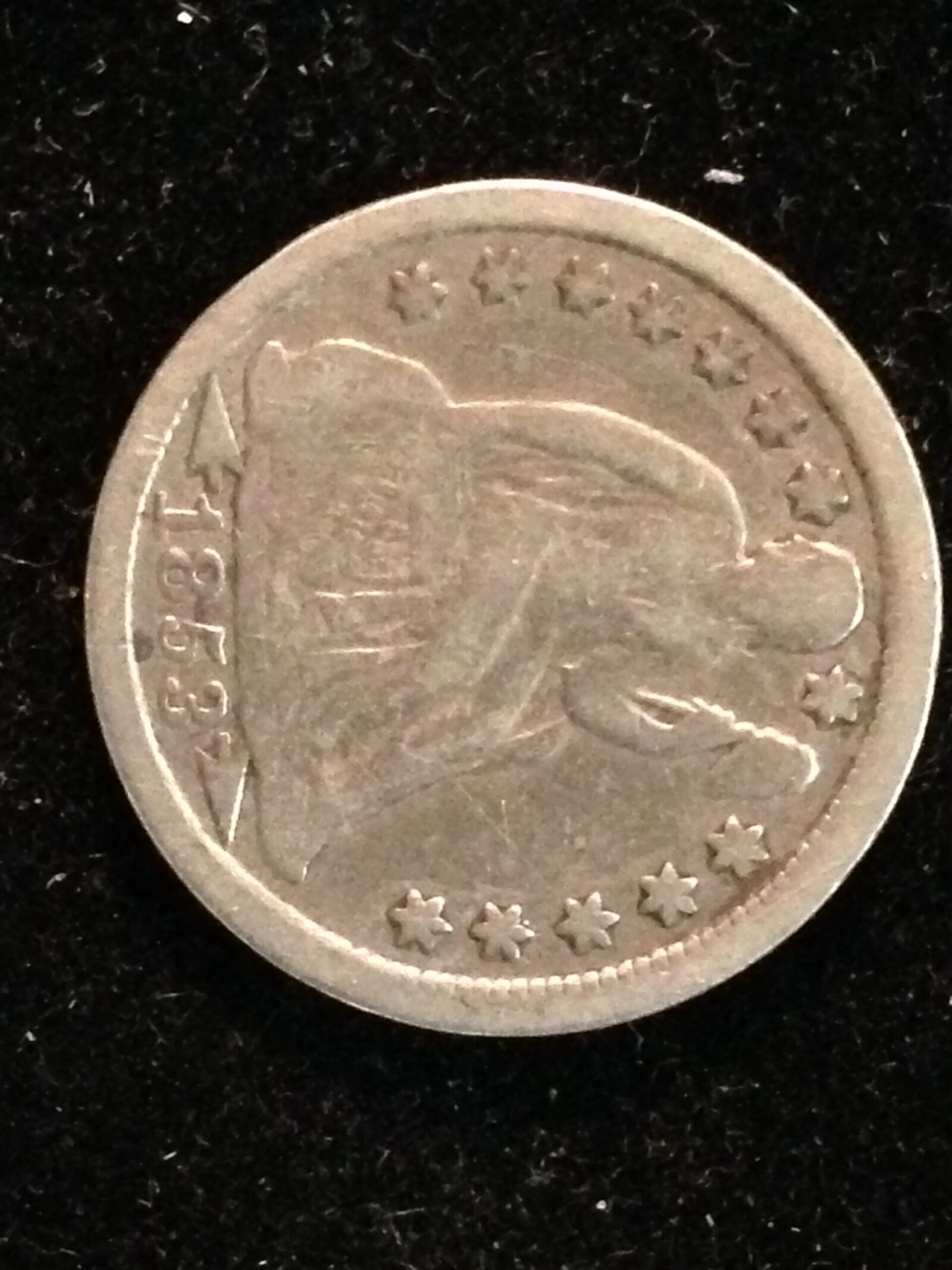 1853 Seated Dime W/arrows VG