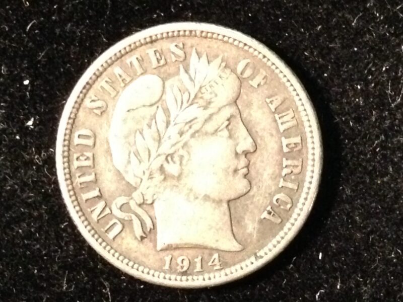 1914 Barber Dime VF