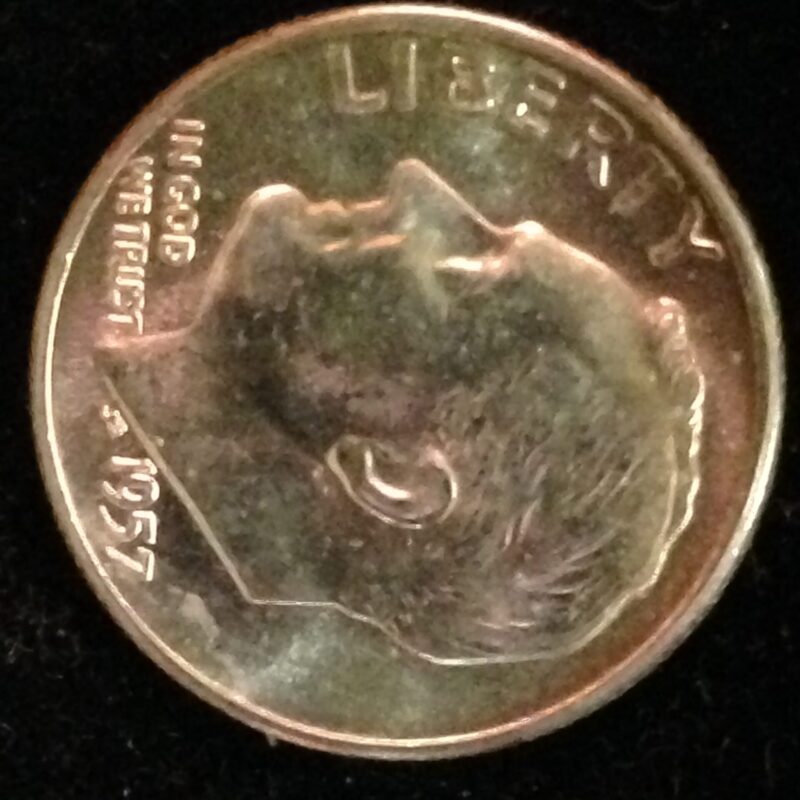 1957 Roosevelt Dime ChBU