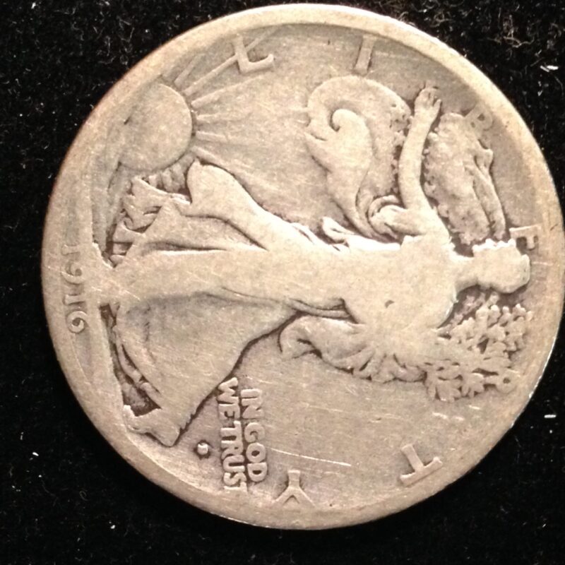 1916-D Walking Liberty Half Dollar VG