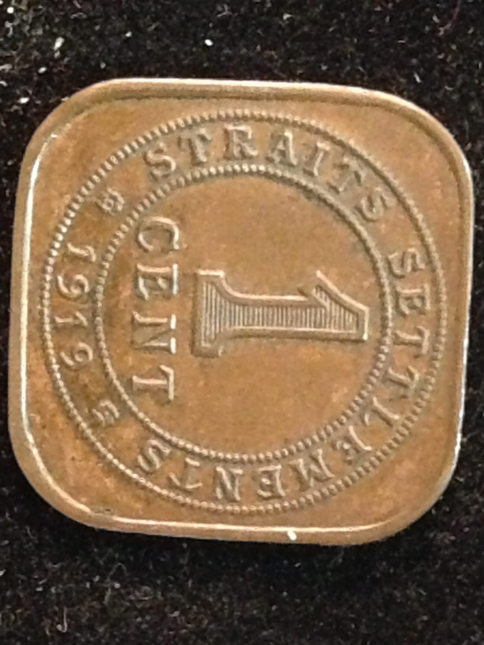 1919 Straits Settlements 1 Cent XF/AU - Image 2