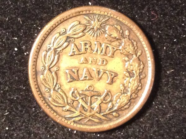 Ca. 1865 “Army & Navy” Civil War Token XF | Nashua Coins and