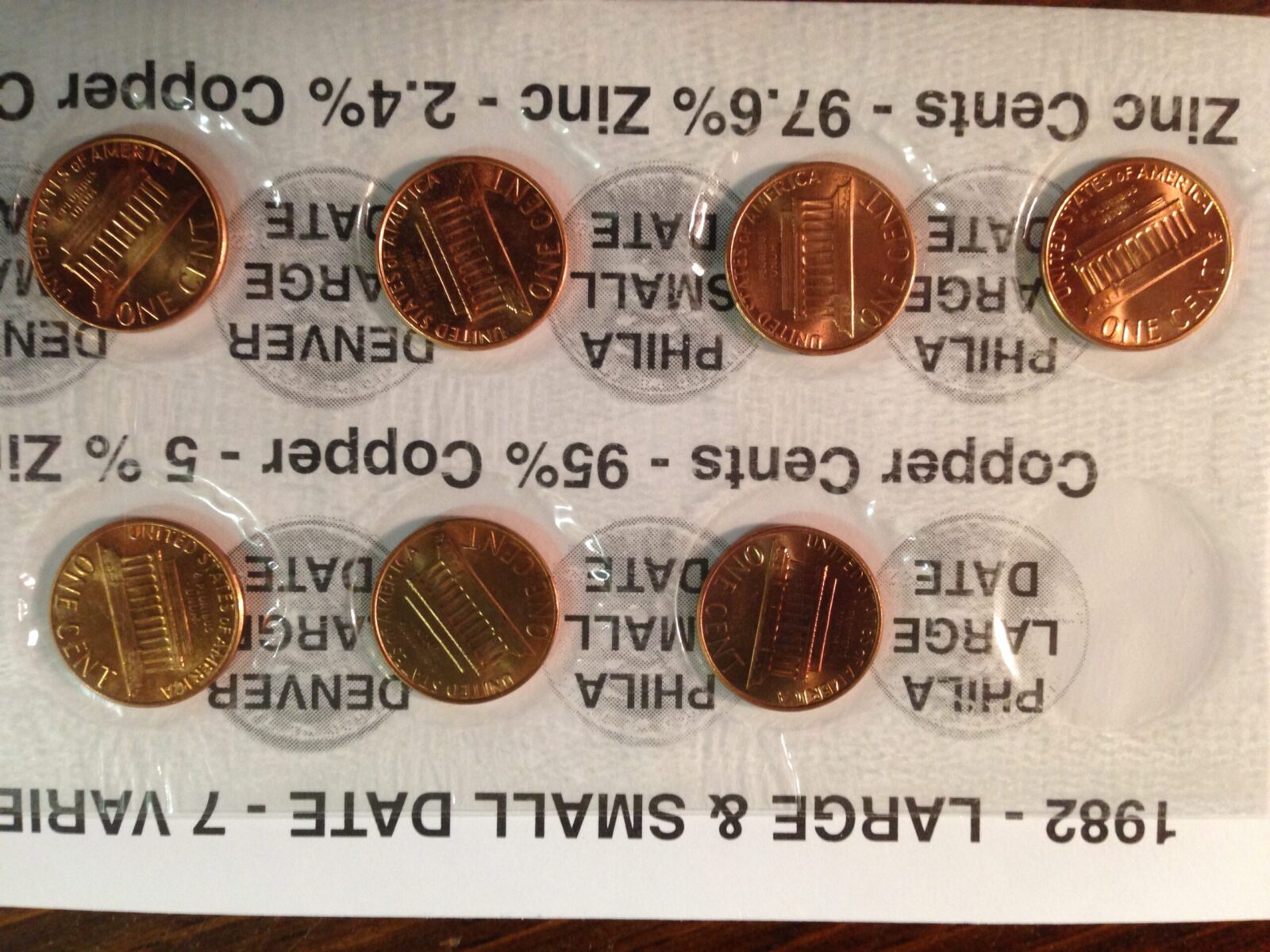 1982 Large and Small Date Variety Set ChBU - Image 2