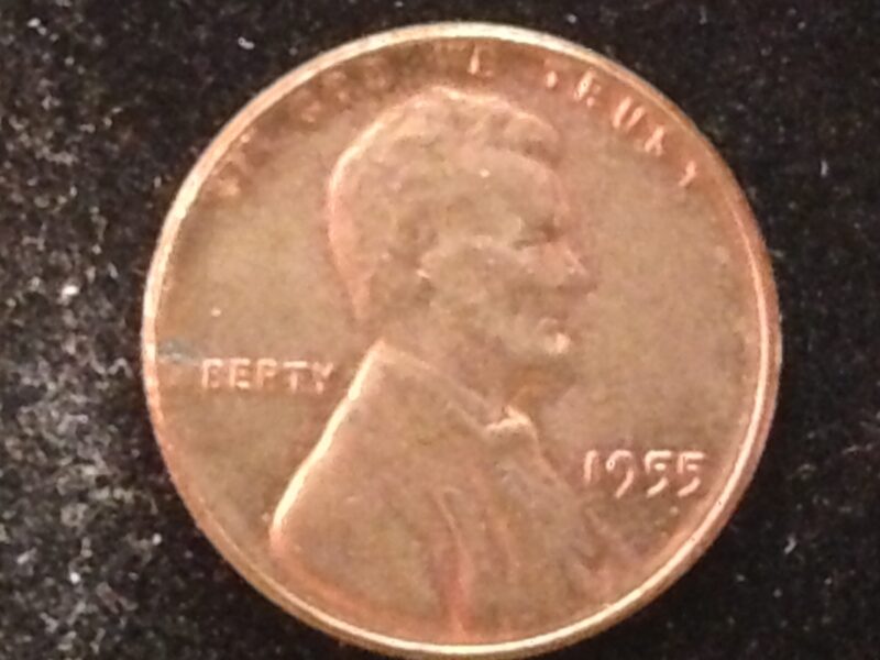 1955/5 "Poor man's double die" Lincoln Cent MS-65+