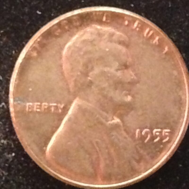 1955/5 "Poor man's double die" Lincoln Cent MS-63