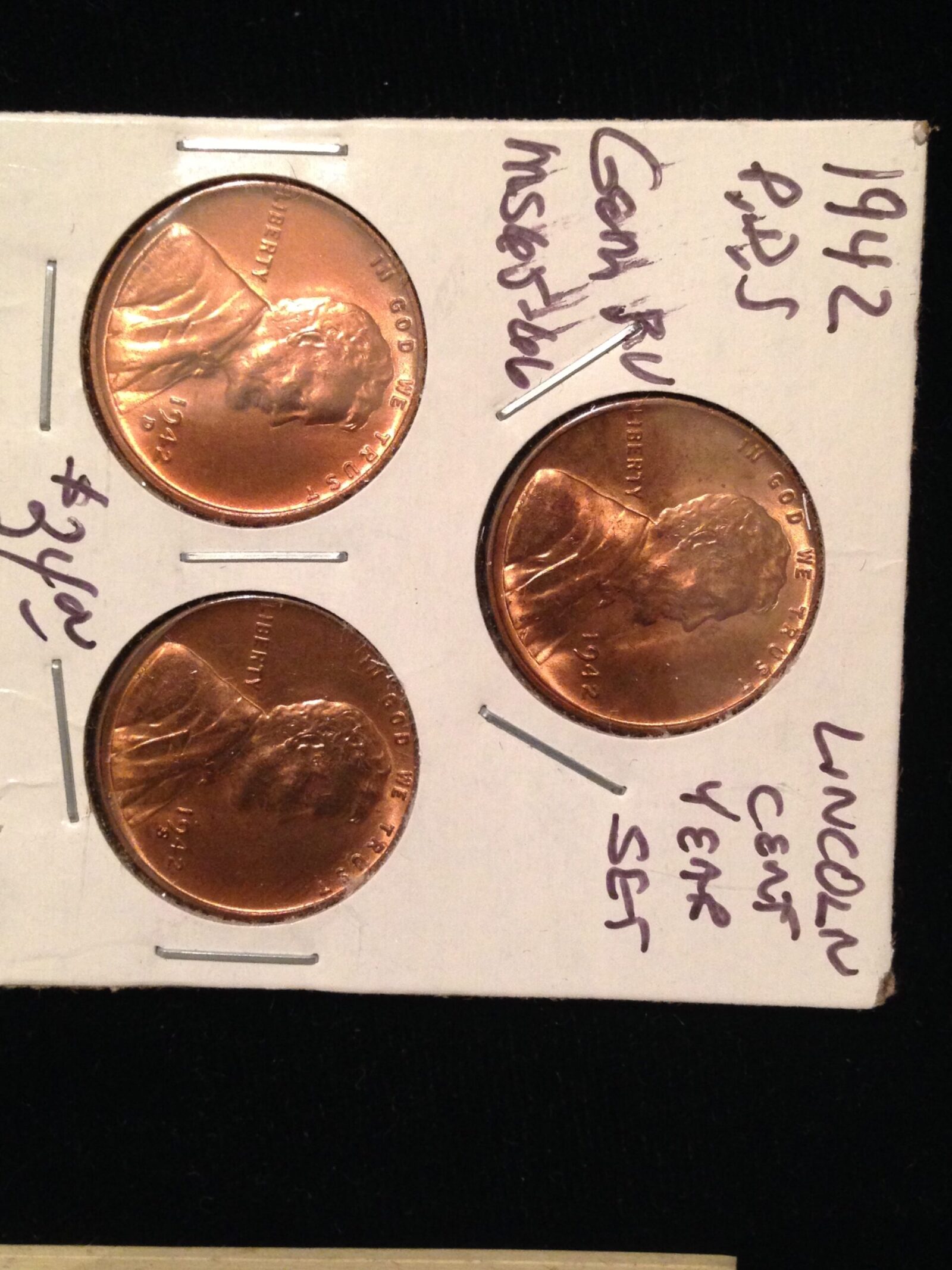 1942 PDS Lincoln Cent Year Set ChBU