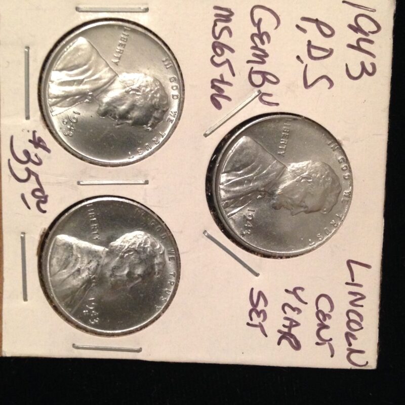 1943 PDS Lincoln Cent Year Set ChBU