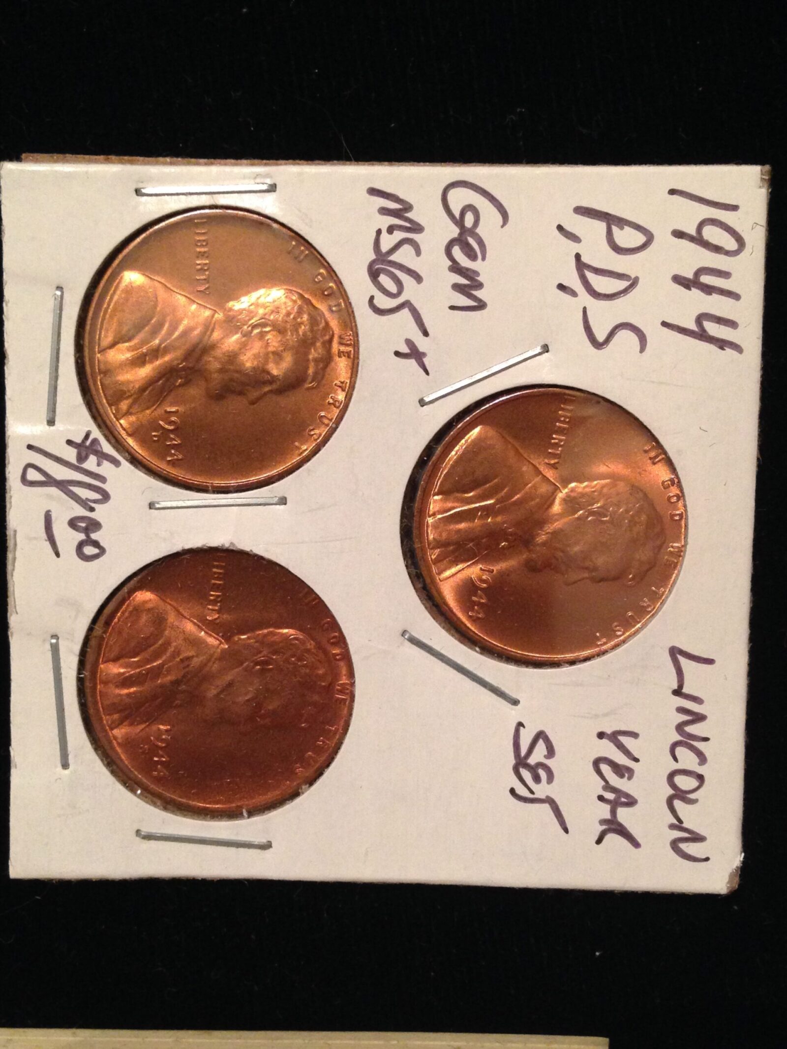 1944 PDS Lincoln Cent Year Set Gem BU