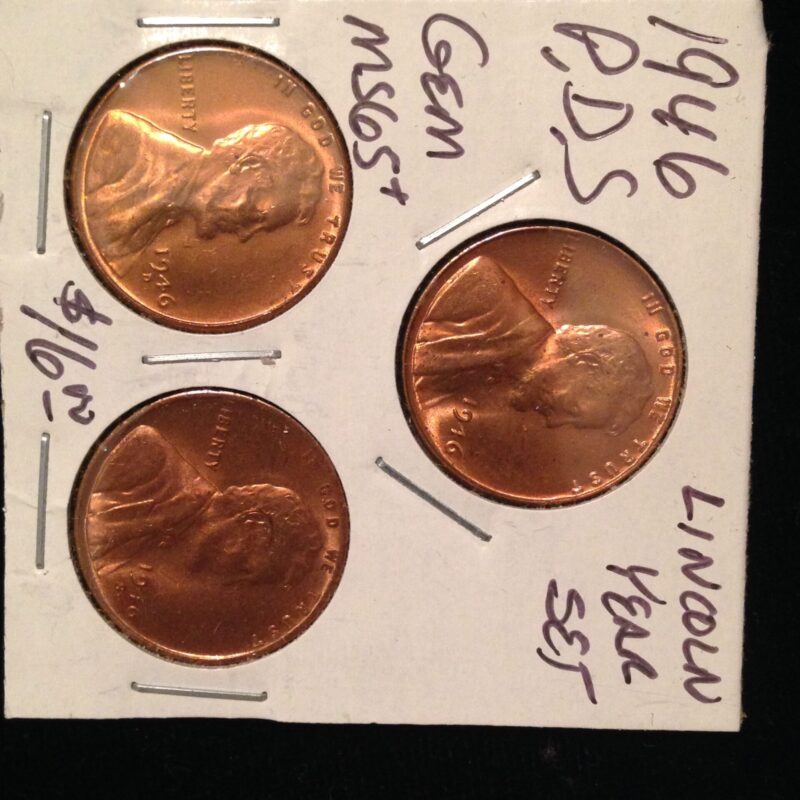 1946 PDS Lincoln Cent Year Set Gem BU
