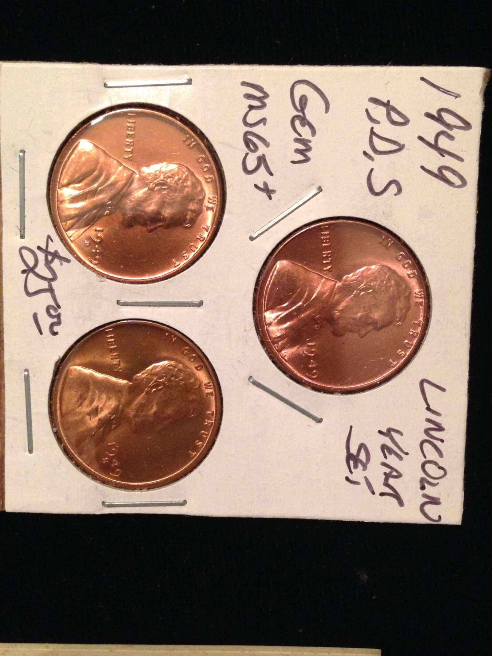 1949 PDS Lincoln Cent Year Set Gem BU