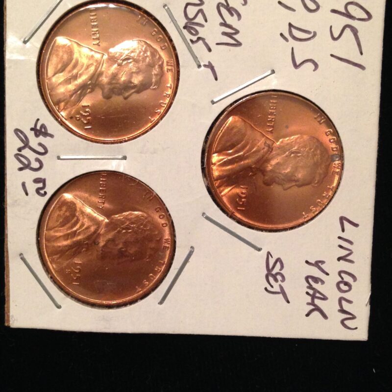 1951 PDS Lincoln Cent Year Set ChBU