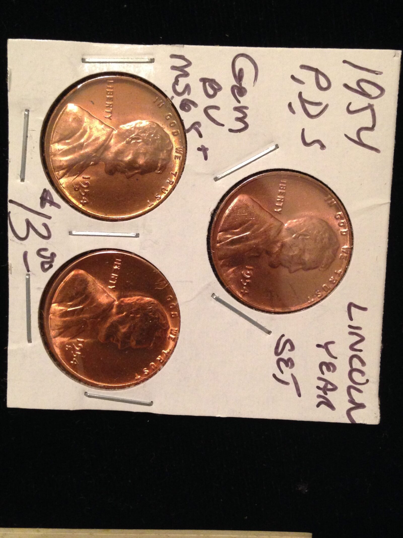1954 PDS Lincoln Cent Year Set Gem BU
