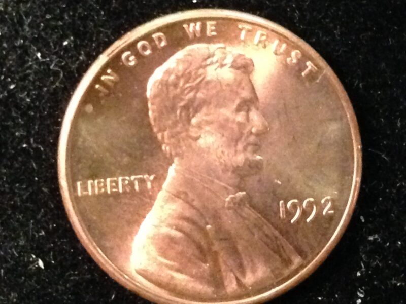 1992 Lincoln Cent Gem BU
