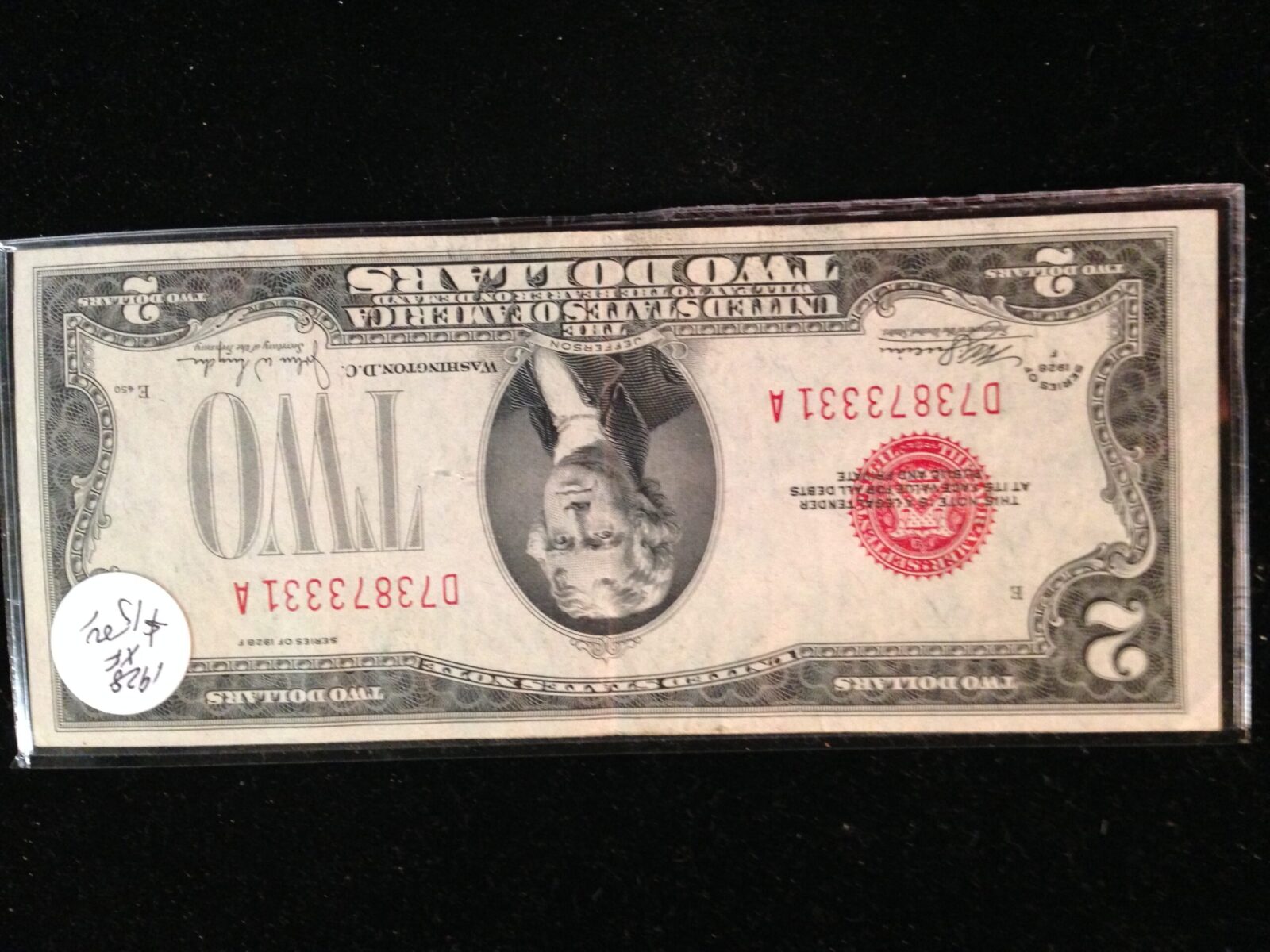 1928 $2.00 Red Seal USN XF