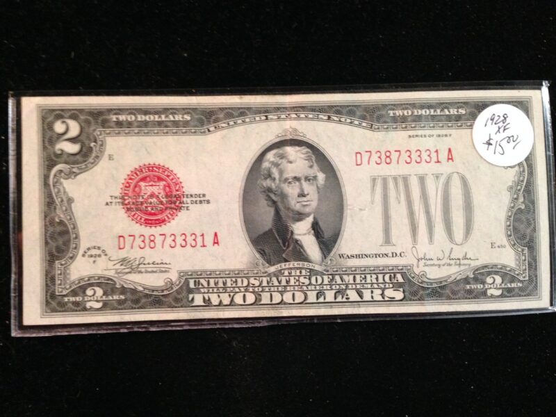 1928 $2.00 Red Seal USN XF