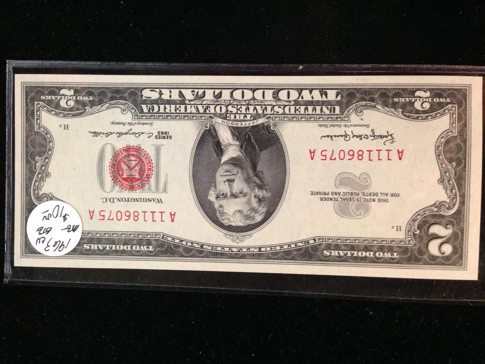 1963 $2.00 Red Seal USN CU