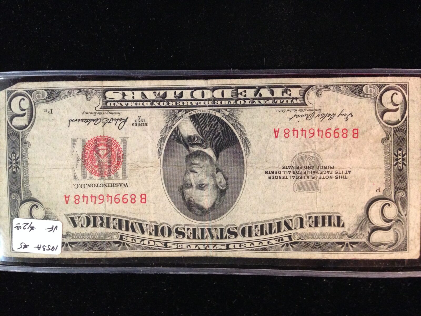 1953-1963 $5.00 Red Seal USN VG-VF