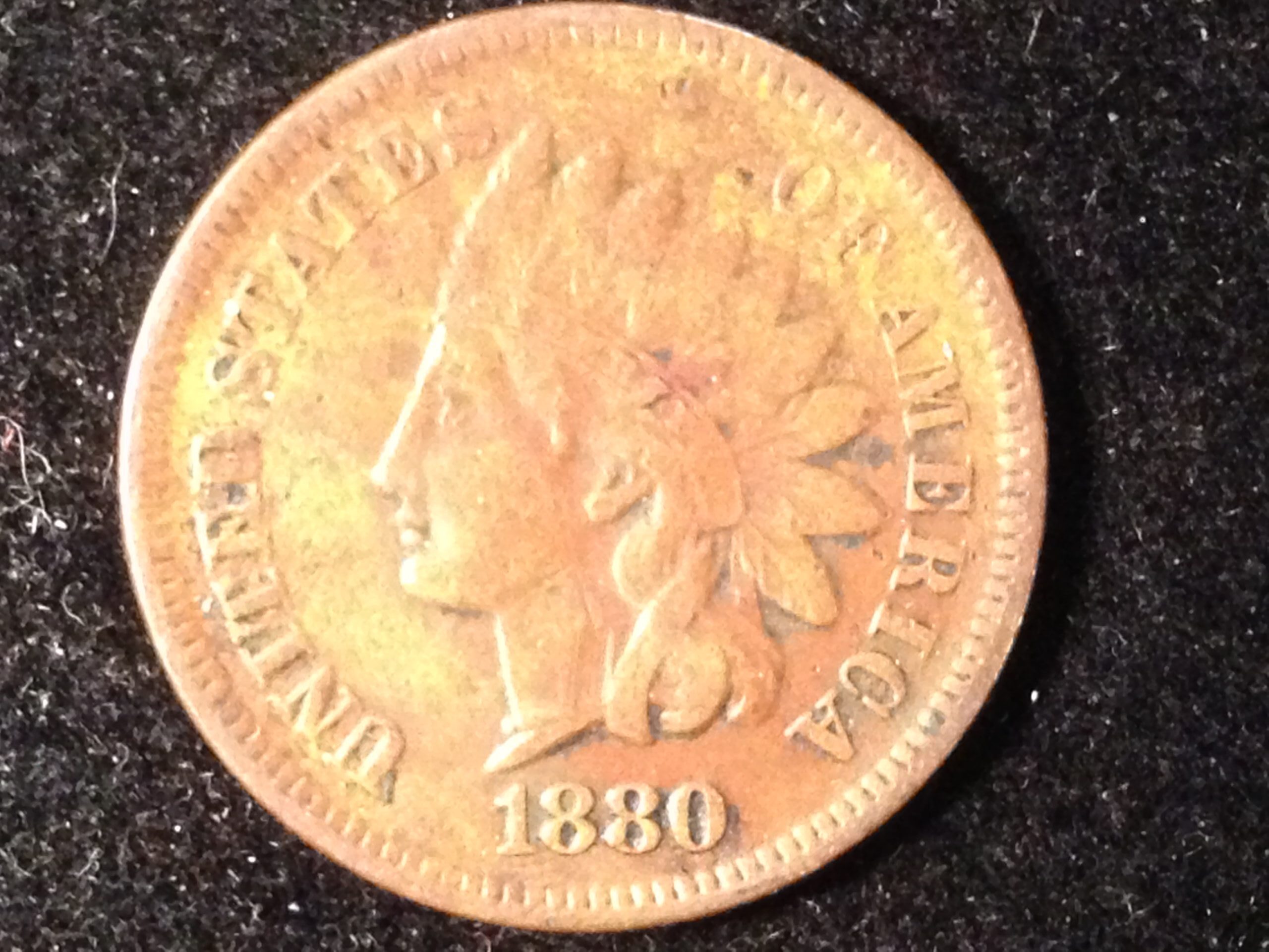 1880 Indian Cent XF
