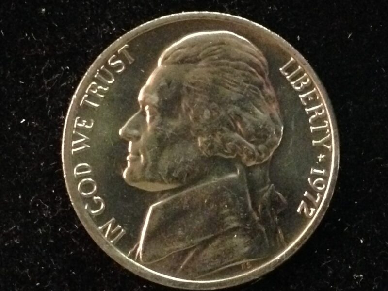 1972 Jefferson Nickel Gem BU