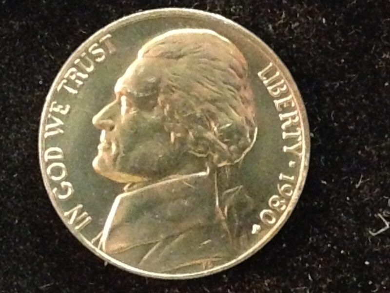 1980-P Jefferson Nickel Gem BU