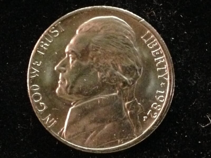 1982-P Jefferson Nickel ChBU