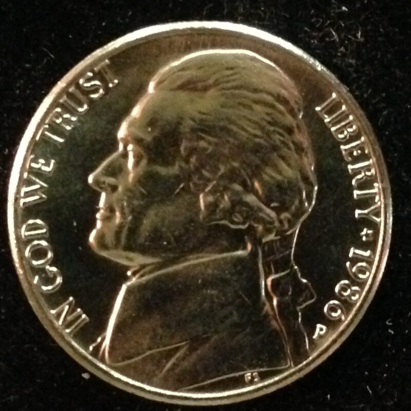 1986-P Jefferson Nickel Gem BU