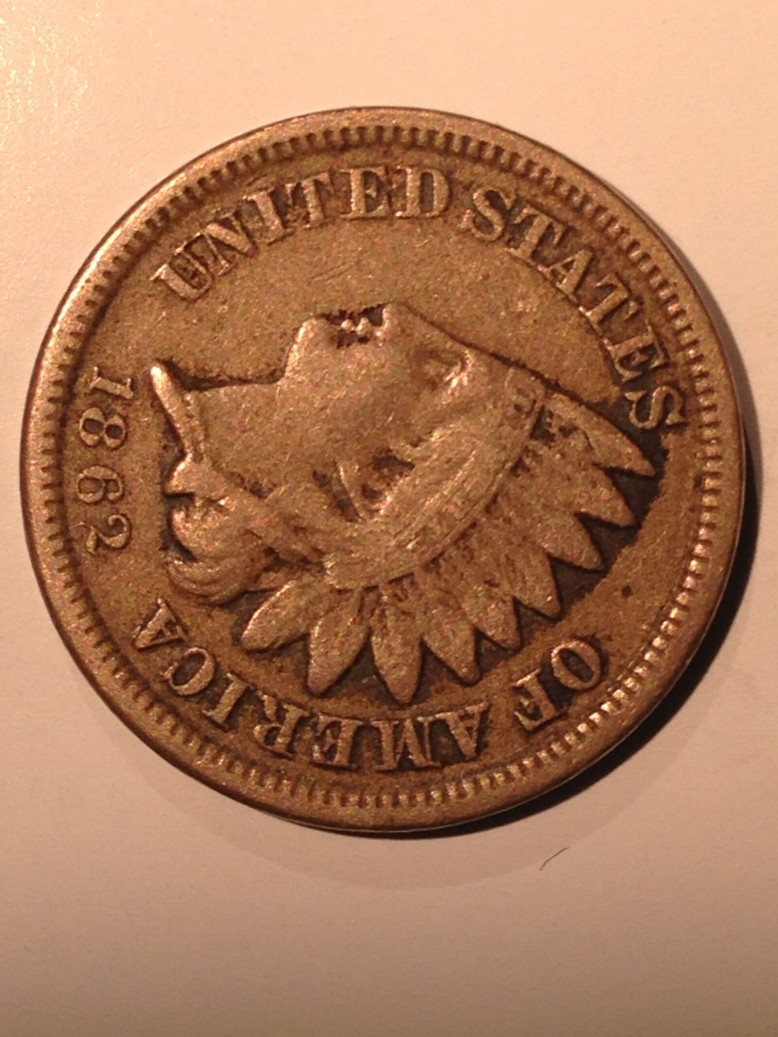 1862 Indian Cent F