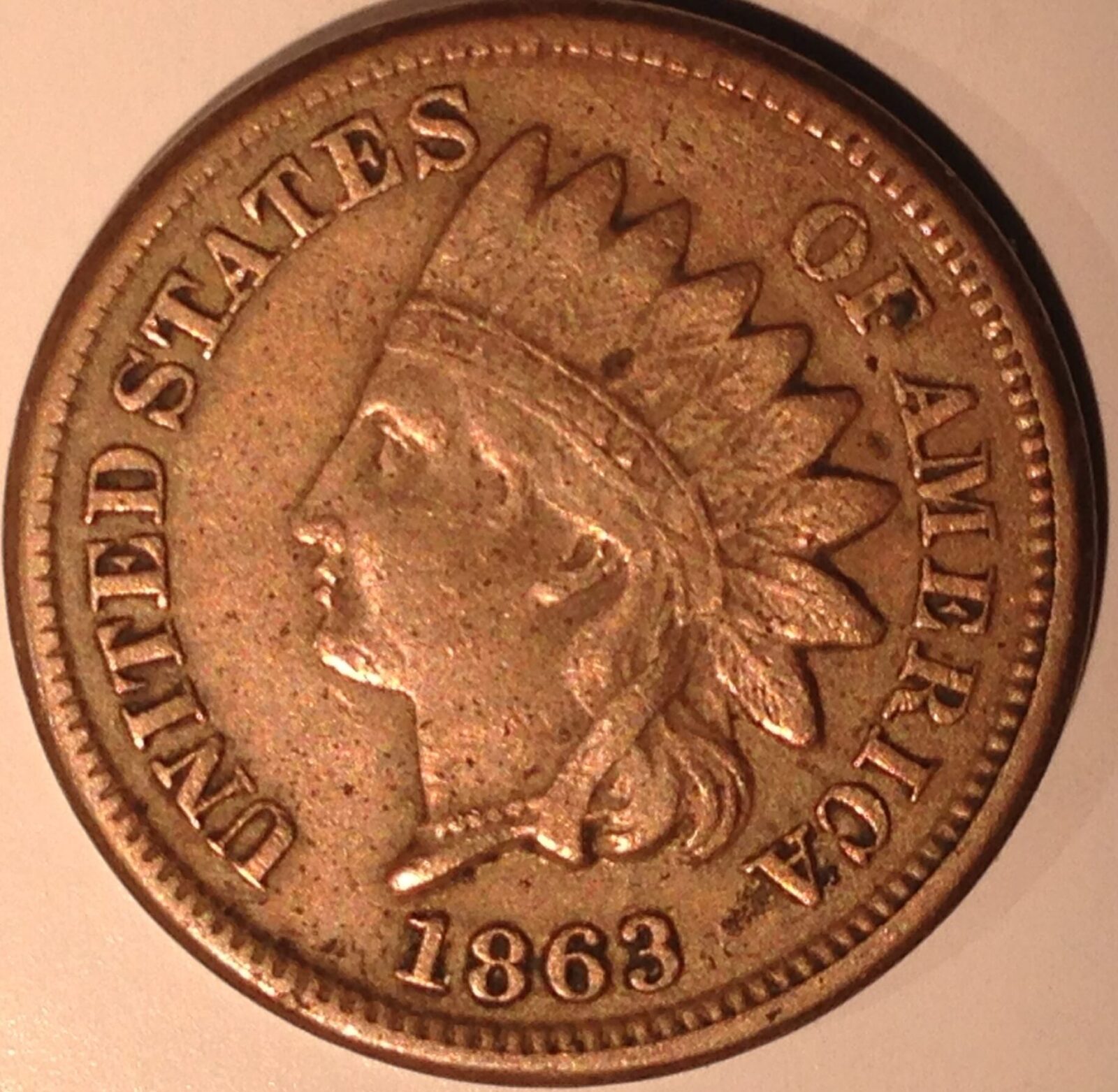 1863 Indian Cent VF