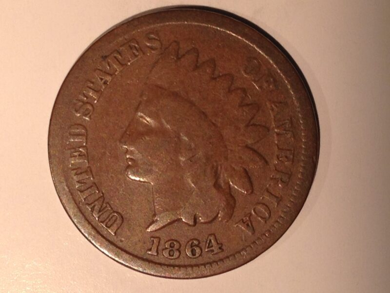 1864  Indian Cent Bronze F