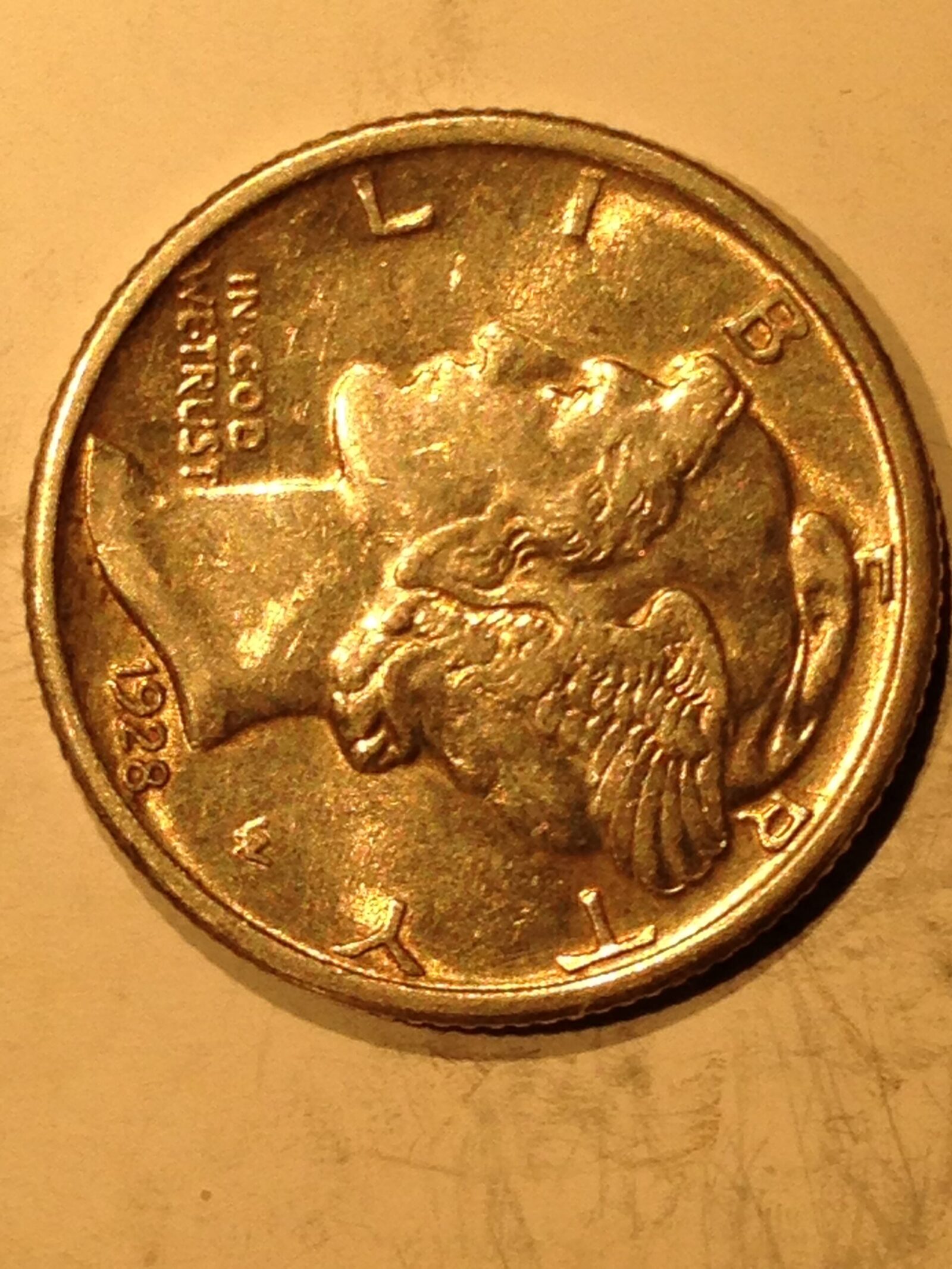 1928 Mercury Dime VF