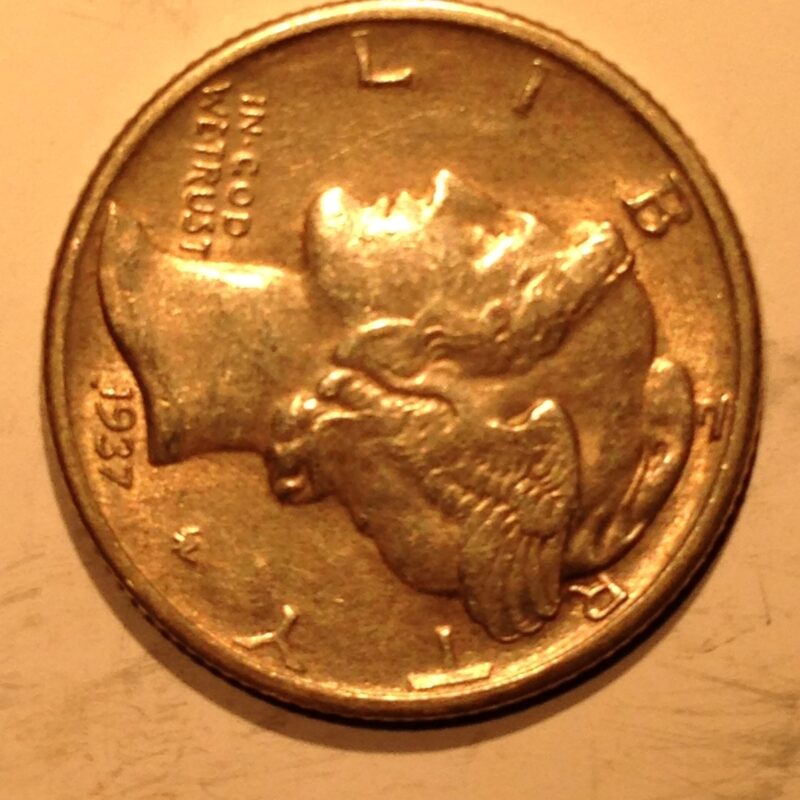 1937 Mercury Dime VG-VF