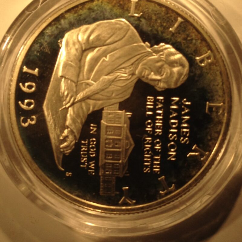 1993 Bill of Rights/James Madison Silver Commemorative Half Dollar Proof
