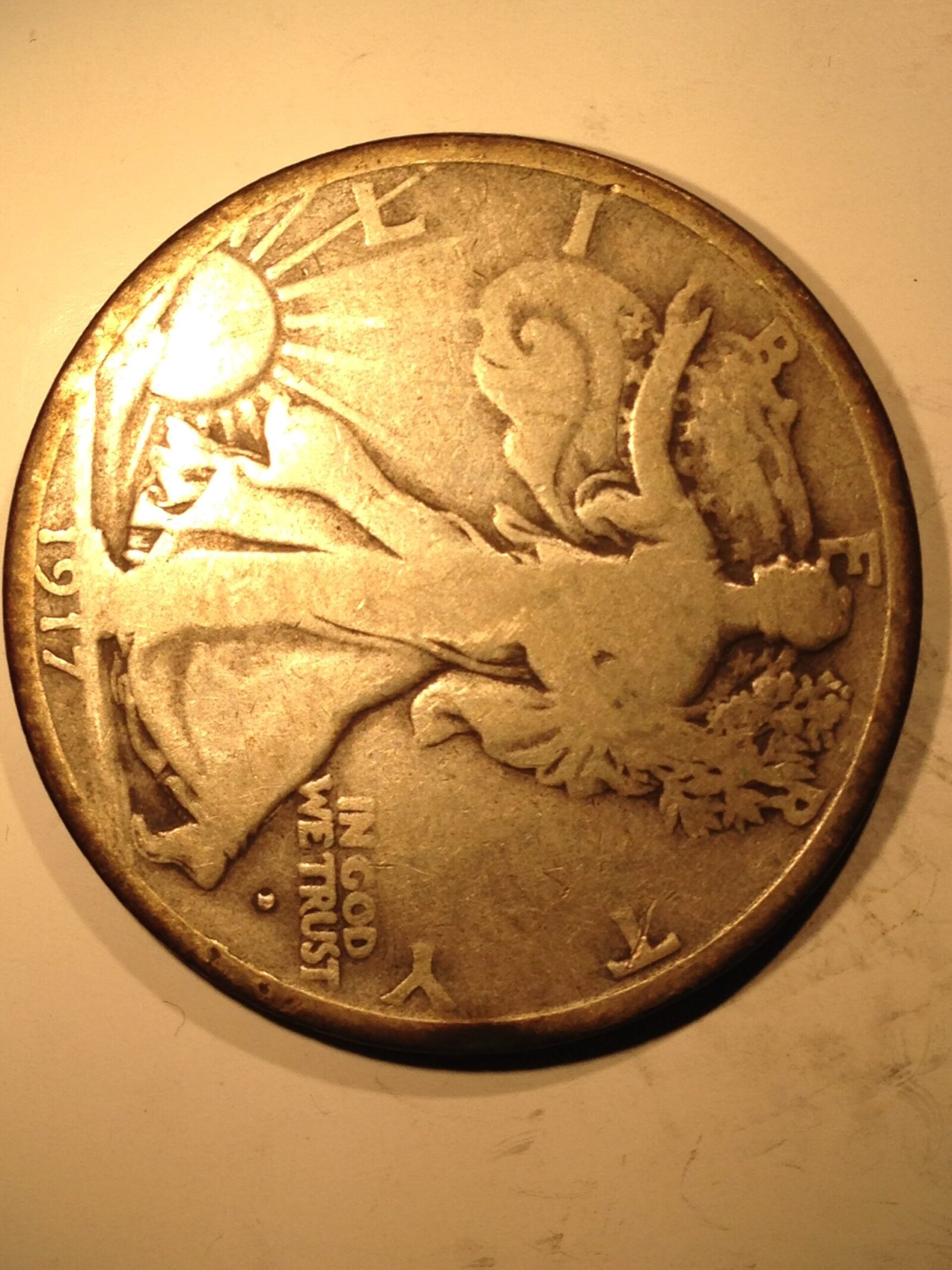 1917-D Obv Walking Liberty Half Dollar G