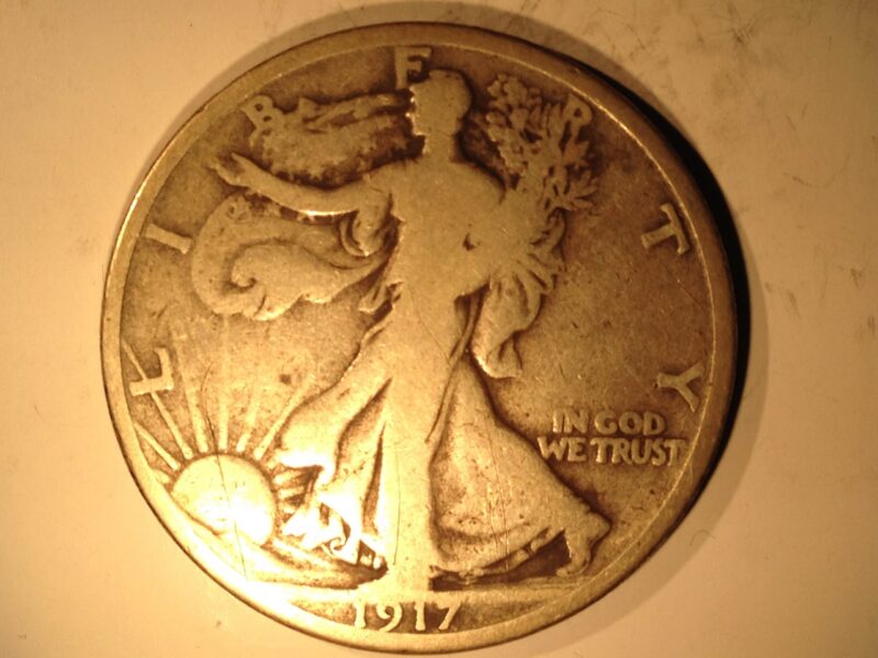 1917-S Rev Walking Liberty Half Dollar F