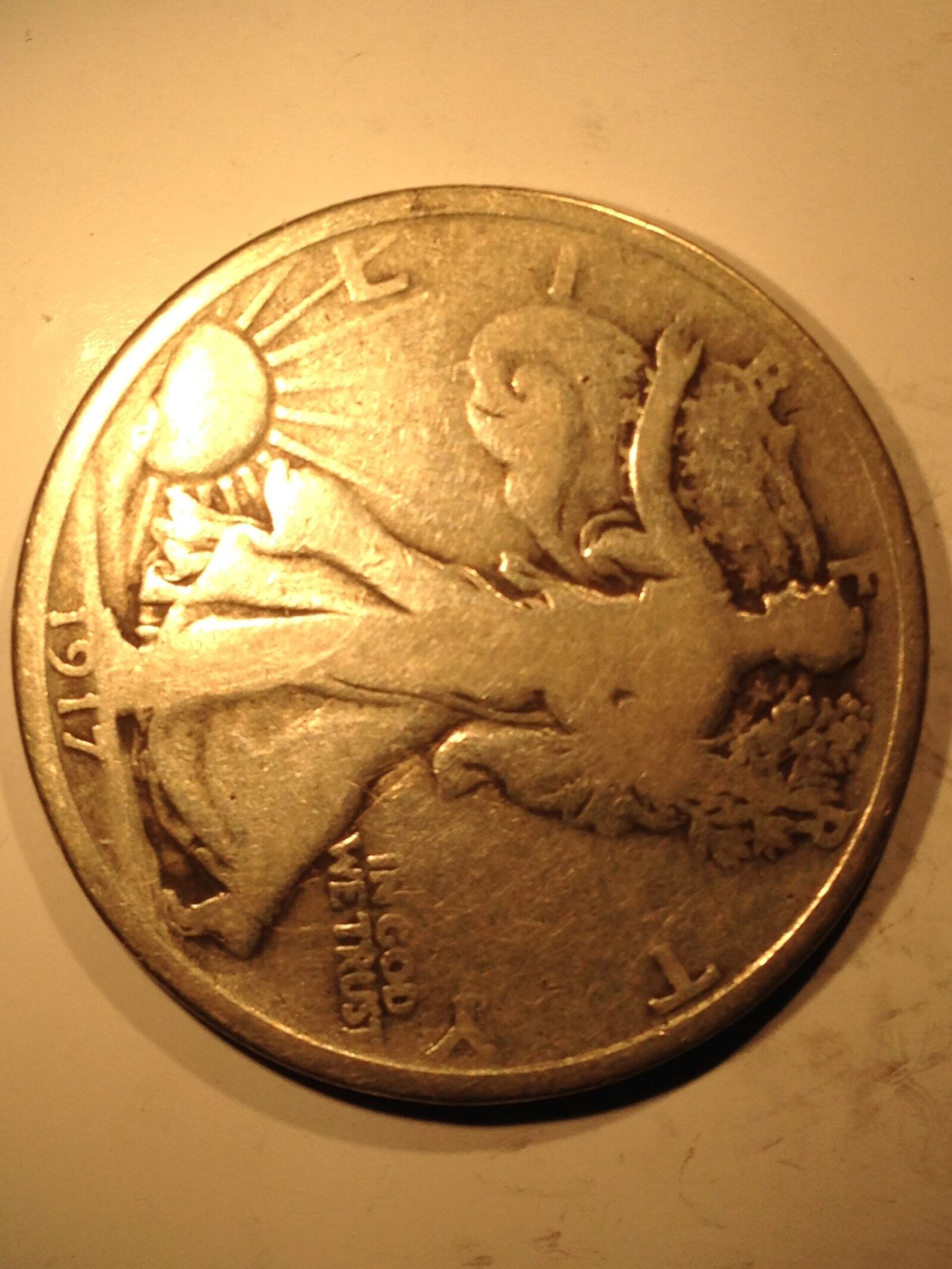1917-D Rev Walking Liberty Half Dollar VG
