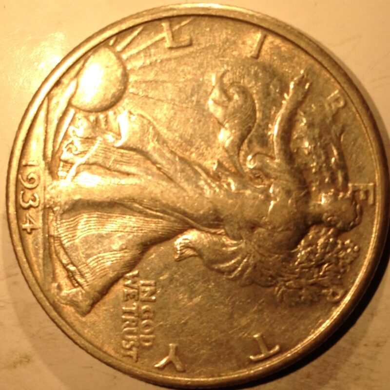 1934 Walking Liberty Half Dollar AU