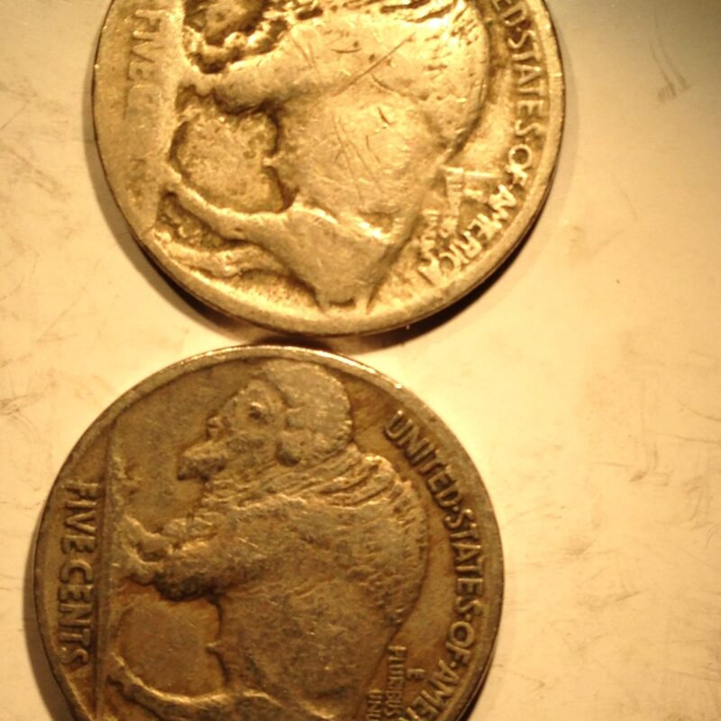 First Year of Issue Buffalo Nickels 1913 Ty 1 and 2 VF-Better