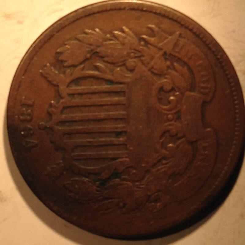 1864 Two Cent Piece F