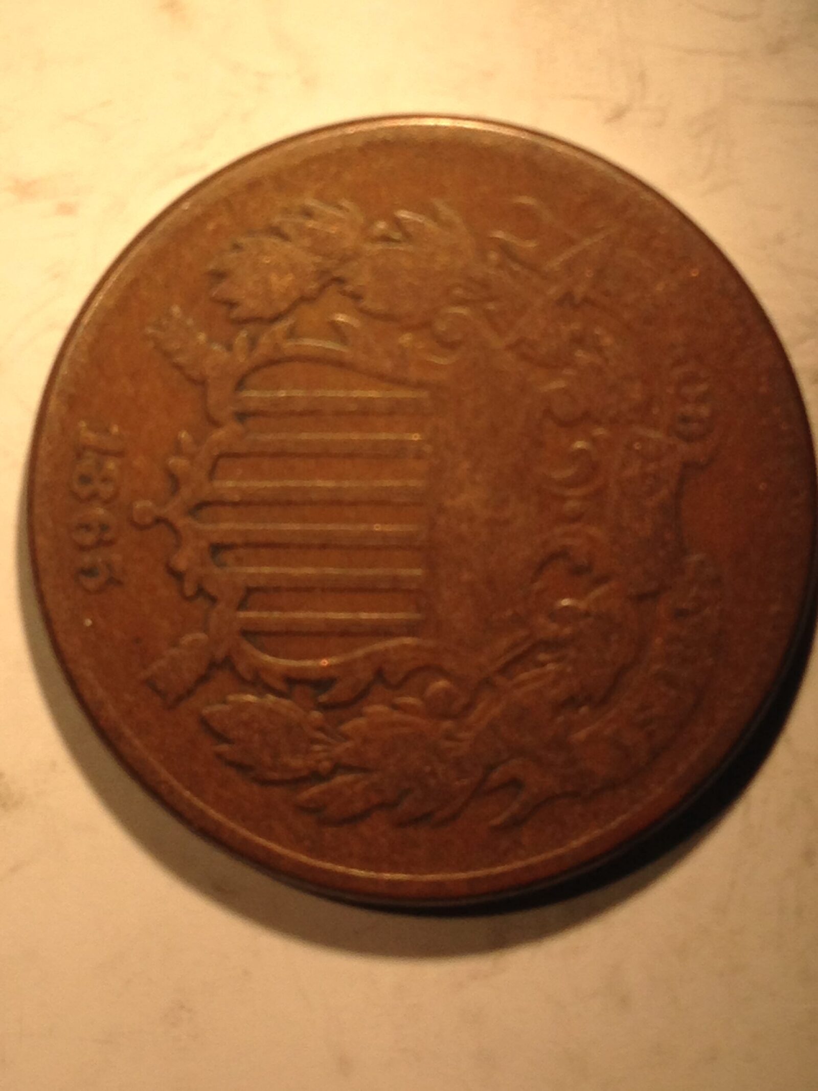 1865 Two Cent Piece VG+