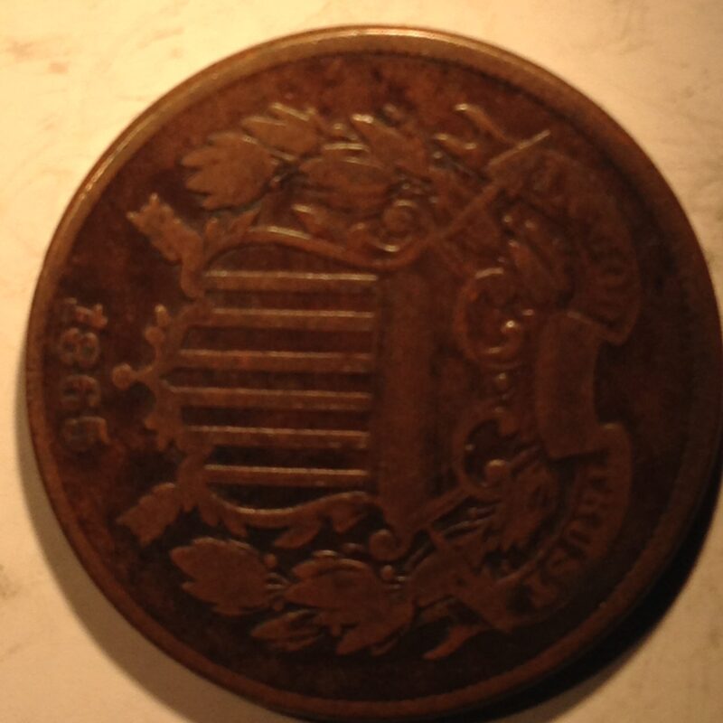 1865 Two Cent Piece VG-F