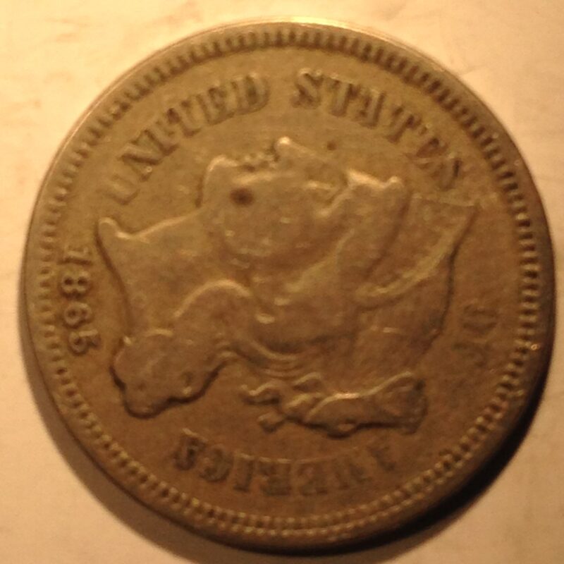 1865 Three Cent Nickel F