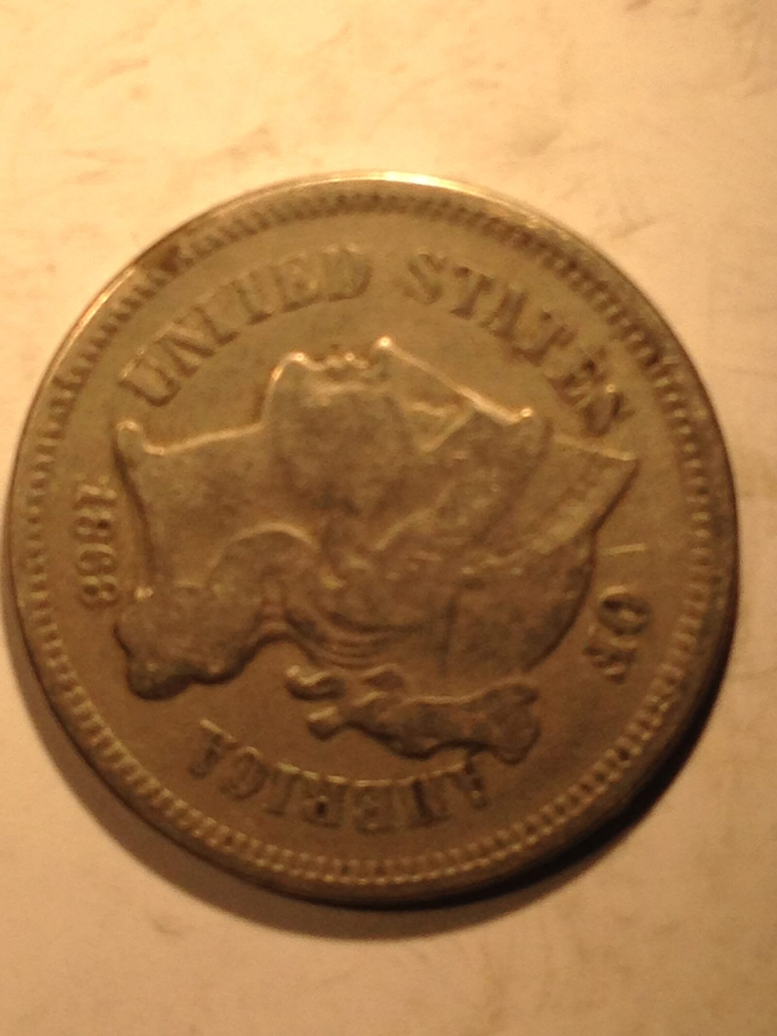 1868 Three Cent Nickel F
